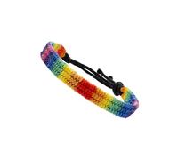 FRCOLOR 2 Stück Handgewebtes Geflochtenes Regenbogen armband Buntes Pride wristband für Homosexuelle Lesbische Freundschaftsbänder Langlebig und Farbenfroh Symbol für Liebe und