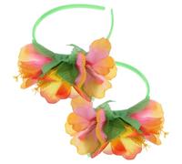 FRCOLOR 2 Stück Hawaiianische Blumen Stirnbänder aus Seide und Kunststoff Farbenfrohes Haarband für Damen Party und Strand Accessoire