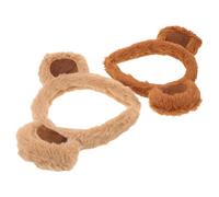 FRCOLOR 2 Stück Pack Flauschige Bärenohren Haarreifen aus Weichem Plüsch Flexibler Tierohren Kostüm Haarreif für Mädchen und Frauen Party und Cosplay Accessoire