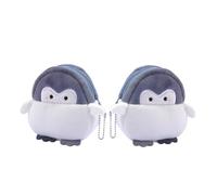 FRCOLOR 2 Stück-Pack Kleine Pinguin Münzbeutel aus Umweltfreundlichem Plüsch mit Reißverschluss Tragbare Geldbörsen für Damen und Kinder Geschenk und Reiseaccessoire