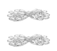 FRCOLOR 2 Stück pack Strass Schleifen Schuhclips Abnehmbar Weiß Dekorative Schuhschmuck Anhänger für Damen Pumps Ballerinas Funkelnde Schuhverzierung für Party Alltag