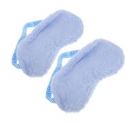 FRCOLOR 2 Stück Schlafmaske aus Plüsch Niedliches Cartoon Design Weich und Bequem für Reisen und Nickerchen zum für Damen und Herrenblau