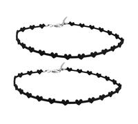 FRCOLOR 2 Stück Silberne Herz Choker Halsketten Damen Stylische Einfache Ketten mit Robustem Material Vielseitig Tragbar für Alltag und Besondere Anlässe