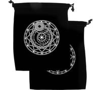 FRCOLOR 2 Stück Tarotkarten Aufbewahrungstasche mit Kordelzug Schmuck und Würfelbeutel Stern Mond Design Praktische Tasche für Tarot Kosmetik und Kleinteile