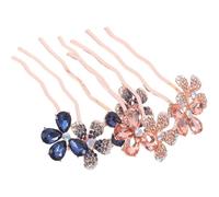 FRCOLOR 2 Stück Teiliges Braut-Haarkamm Strasssteinen Leichte Sichere Fixierung Dekorativer Kopfschmuck für Hochzeit und Party Geeignet für Haartypen Edles Design in Blau und Champagner
