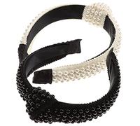 FRCOLOR 2stücke Haarbänder Für Damen Und Mädchen Handgefertigte Kopfbedeckungen Aus Robustem Material Mit Exquisiten Details in Weiß Und Schwarz Für Alltag Und Partys