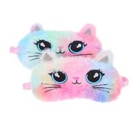FRCOLOR 2stücke Katzenschlafmaske Aus Plüsch Augenabdeckung Für Schlaf Süße Tiermotivmaske Weiche Schlafmaske Für Reisen Verdunkelungsschlafmaske Für Frauen Und Junge Mädchen