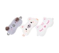 FRCOLOR 3 Stück Niedliche Cartoon Augenmasken Weiche Verstellbare Schlafbrillen mit Effektiver Lichtblockade Leichte für Reise Entspannung und Tiefen Schlaf