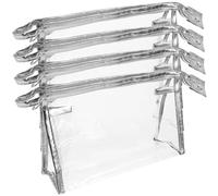 FRCOLOR 4 Stück Make-up-Tasche Tragbare Reise-Kosmetiktasche Kulturbeutel Mit Stabilem Reißverschluss Silber