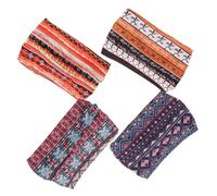 FRCOLOR 4 Stück-pack Dünne Elastische Sport Haarbänder Damen Breite Atmungsaktive Stirnbänder Aus Stretchstoff Mit Druckmuster Fitnessgeeignet Für Yoga Laufen Alltag