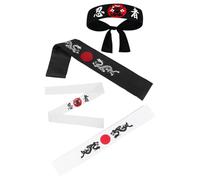 FRCOLOR 4 Stück Pack Japanische Ninja Stirnbänder für Männer Elastische Samurai Kopfband Sport Karate Atmungsaktive Koch und Fitness Bandanas