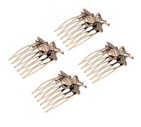 FRCOLOR 4 Stück Vintage Haarkämme mit Metall Biene Antike Brauthaarschmuck Seitenkämme für Hochzeit Party und Elegante Frisuren