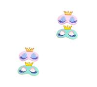 FRCOLOR 4stücke Cartoon Schlafmaske Mit Krone Und Wimpern Teiliges Blau Für Und Mädchen Augenabdeckung Für Yoga Und Schlaf