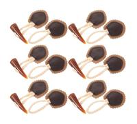 FRCOLOR 6 Stück Handgefertigte Hornknöpfe mit PU Lederbefestigung Langlebige Mantelknöpfe für Damenjacken Cardigans und Blazer Vielseitige Nähknöpfe für Bekleidungszubehör