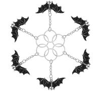 FRCOLOR Fledermaus Schlüsselanhänger Leicht und Einfach zu Tragen 6 Stück aus Metall in Silber als Partygeschenke und Hängende Taschen Dekoration