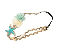 FRCOLOR Hochzeit Braut Stirnband Damen, Strand Seestern Muschel Haarband, Elastisches Kopfband FüR Karneval Und Party