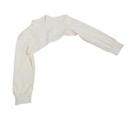 FRCOLOR Kurzer Netz-cardigan Für Damen Abnehmbarer Blusenkragen Mit Halbem Falschem Hemdkragen Transparente Shrugs Für Eleganten Look Bauchfreies Top Mit Armmanschetten Ausgehöhltes