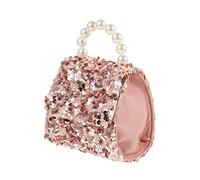 FRCOLOR Mädchen Umhängetasche Pailletten Kleine Schultertasche mit Perlmuttgriff Robust Pink Vielseitige Kindertasche für Alltag Geschenk