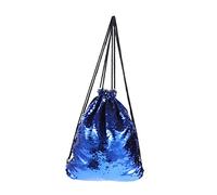 FRCOLOR Pailletten Rucksack mit Kordelzug Königsblauer Glitzer Beutel aus Robustem Stoff Leichte Damen Umhängetasche für Freizeit und Party