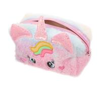 FRCOLOR Plüsch Einhorn Kosmetiktasche Weiche Make up Tasche Für Mädchen Reise Kulturbeutel Mit Großzügigem Stauraum Und Cartoon Design