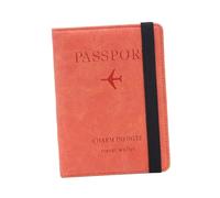 FRCOLOR Reisepasshülle Etui Mit RFID-Schutz Aus Pu-Leder Multifunktions-Aufbewahrungstasche Für Damen Orange Geeignet Für Reisepass Ausweise Und Fotos