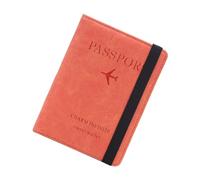 FRCOLOR Reisepasshülle Etui RFID-geldbörse Aus Pu Leder Mit Multifunktions-aufbewahrung Für Damen Frauen Orange Für Reisepass Ausweise Und Fotos Klein Und Praktisch