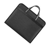 FRCOLOR Schwarze Dokumentenmappe mit Reißverschluss aus Canvas Mehrschichtiges Design für Schnelle Organisation Handliche Aktentasche für Büro und Geschäftsumgebung