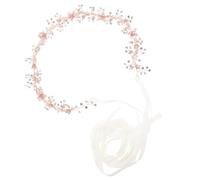 FRCOLOR Strassgürtel Braut Taillengürtel mit Blumendekor Roségold Kettengürtel für Brautkleid und Hochzeitsempfang