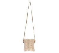 FRCOLOR Strohtasche -gem Schulterriemen für Damen und mit Reißverschluss Korbtasche Sommer Modische Strandtasche aus Pu Pe für Freizeit und Strandtag