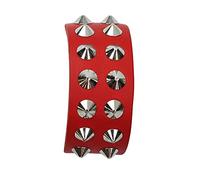 Freak Scene Lederarmband mit Spitznieten 2-reihig - rot - Armband aus Leder