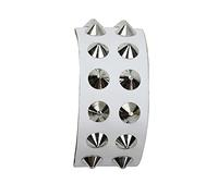 Freak Scene Lederarmband mit Spitznieten 2-reihig - weiß - Armband aus Leder