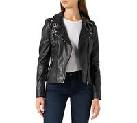 Lederjacke FREAKY NATION "Biker Princess", Damen, Gr. S (36), schwarz, Oberstoff: 100% Leder; Futter: 100% Baumwolle, figurbetont, Jacken (21068603-S) schwarz