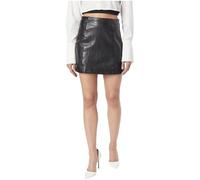 Freaky Nation Damen Lederrock Leder Rock Twiggy Love-FN Schwarz Echtleder mit Reißverschluss normale Passform (DE/NL/SE/PL, Alphanumerisch, L, Regular, Regular, Schwarz)