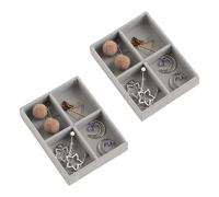 Frebeauty Kleines Schmucktablett, stapelbares Samt-Schmuck-Organizer-Tablett, Mini-Schmuck-Schubladen-Organizer, Schubladeneinsätze, 12 x 9,5 x 2,3 cm, 4 Fächer, Ohrring-Organizer für Damen (Set 2,