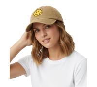 freche ZWILLINGSHERZ Smiley Classic Base-Cap mit Smiley-Patch Baumwoll-Cap justierbare Cappy Schirm-Mütze 4603M K258209 Khaki