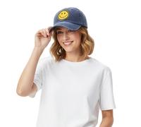 freche ZWILLINGSHERZ Smiley Classic Base-Cap mit Smiley-Patch Baumwoll-Cap justierbare Cappy Schirm-Mütze 4603M K258209 Navy-Blau