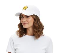 freche ZWILLINGSHERZ Smiley Classic Base-Cap mit Smiley-Patch Baumwoll-Cap justierbare Cappy Schirm-Mütze 4603M K258209 Weiß
