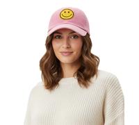 freche ZWILLINGSHERZ Smiley Classic Base-Cap mit Smiley-Patch Baumwoll-Cap justierbare Cappy Schirm-Mütze 4603M K258209 verwaschenes Pink