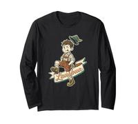 Frecher Bayer In Lederhose Mit Trachtenhut Retro Lustig Langarmshirt