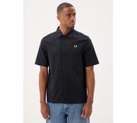 Fred Perry - Bekleidung Basket Weave Shirt - Schwarz - Größe L