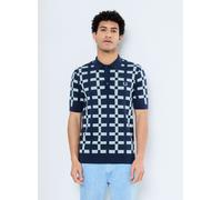 Fred Perry - Bekleidung GEOMETRIC JACQUARD KNIT SHIRT - Blau - Größe XXL