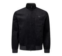 Fred Perry Cord Brentham Jacket Black Full-Zip Trainingsjacke mit Stehkragen Cordmaterial, Schwarz , M