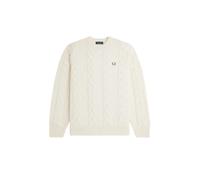 Fred Perry - Cream Classic Cable Knit Sweater - Größe L - beige