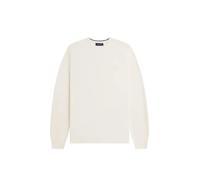Fred Perry - Cream Crewneck Sweater With Ribbed Details - Größe XS - rot