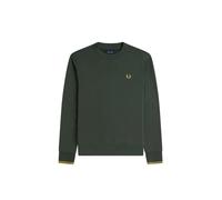 Fred Perry - Crew-Neck Cotton Blend Sweatshirt With Curly Back - Größe S - grün