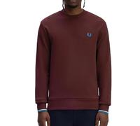 Fred Perry - Bordeaux Crewneck Sweatshirt With Contrasting Doub - Größe M - schwarz