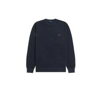 Fred Perry - Crewneck Sweatshirt In Textured Cotton Piqué - Größe L - schwarz