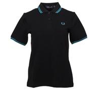 Fred Perry Damen Polo G3600 mit Kontraststreifen (DE/NL/SE/PL, Numerisch, 38, Regular, Regular, Schwarz)