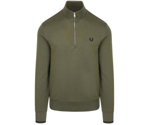 Fred Perry Half Zip Pullover Dunkelgrün Z50 - Größe M Dunkelgrün M