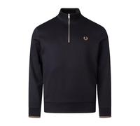 Fred Perry Half Zip Sweatshirt, Herren-Sweatshirt, Black Shaded Stone, Small
